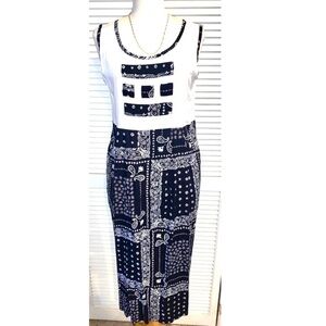 Native wear Blue Bandana style Maxi dress women’s Size Medium